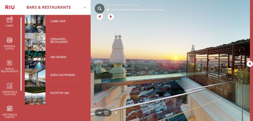 Hotel Virtual Tour by FirstView for Riu Plaza España